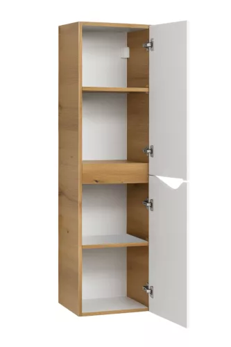 Piramida BETA fali fürdőszoba - állószekrény - ALPINFEHÉR-TÖLGY - 35 x 150 x 30 cm