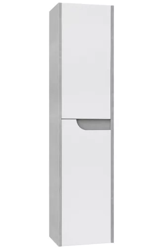 Piramida BETA fali fürdőszoba - állószekrény - FEHÉR-SZÜRKE - 35 x 150 x 30 cm