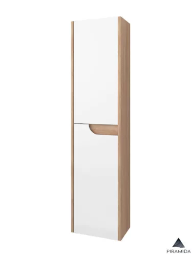 Piramida BETA fali fürdőszoba - állószekrény - FEHÉR-TÖLGY - 35 x 150 x 30 cm