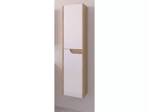 Piramida BETA fali fürdőszoba - állószekrény - FEHÉR-TÖLGY - 35 x 150 x 30 cm