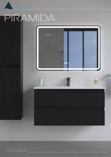 Piramida BETA fali fürdőszoba - állószekrény - PINO FEKETE - 35 x 150 x 30 cm