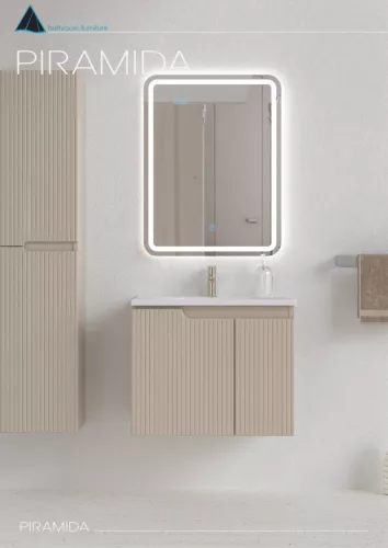 Piramida BETA fali fürdőszoba - állószekrény - PINO BÉZS - 35 x 150 x 30 cm