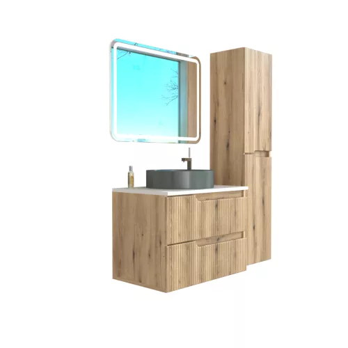 Piramida BETA fali fürdőszoba - állószekrény - PINO TÖLGY - 35 x 150 x 30 cm