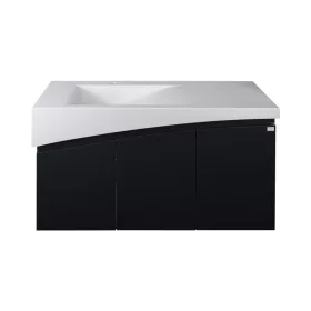   TMP SMYRNA 120 - FEKETE - fali fürdőszobabútor - Akrivit öntött műmárvány mosdóval - 120 x 48,5 cm
