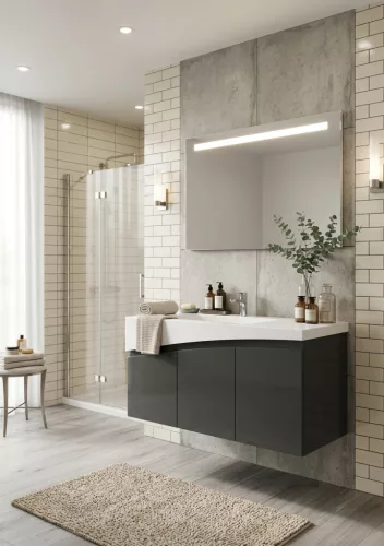 TMP SMYRNA 120 fali fürdőszobabútor Lux Touch 120 LED tükörrel