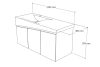 TMP SMYRNA 120 - FEKETE - fali fürdőszobabútor - Akrivit öntött műmárvány mosdóval - 120 x 48,5 cm
