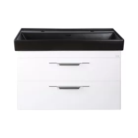   TMP LUX 100D fali fürdőszobabútor - CeraStyle SHARP FEKETE DUPLA csaplyukas mosdóval - 100 x 48 cm