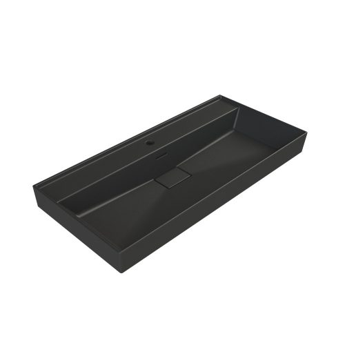 TMP LUX 100 fali fürdőszobabútor - CeraStyle SHARP FEKETE mosdóval - 100 x 48 cm