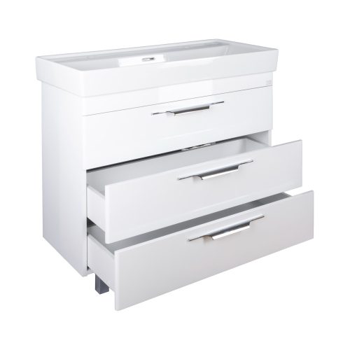 TMP TRIO 100D álló fürdőszobabútor - CeraStyle SHARP - 37600 DUPLA csaplyukas mosdóval - 100 x 48 cm