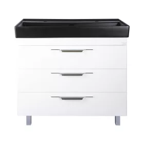   TMP TRIO 100D álló fürdőszobabútor - CeraStyle SHARP FEKETE DUPLA csaplyukas mosdóval - 100 x 48 cm