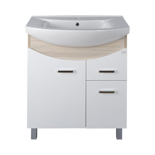 TMP ZX 75 - SONOMA - álló fürdőszobabútor - Sanovit ZENON - 6075 porcelán mosdóval - 75 x 50 cm