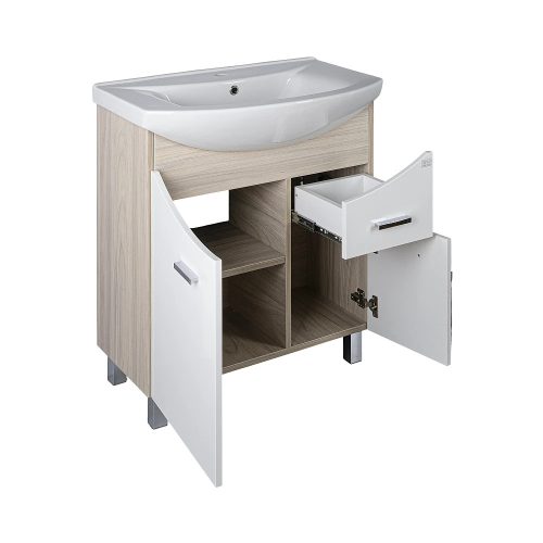 TMP ZX 75 - SONOMA - álló fürdőszobabútor - Sanovit ZENON - 6075 porcelán mosdóval - 75 x 50 cm