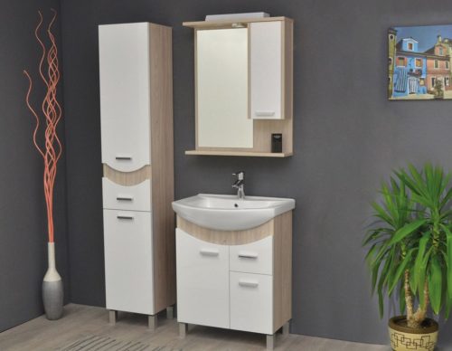 TMP ZX 75 - SONOMA - álló fürdőszobabútor - Sanovit ZENON - 6075 porcelán mosdóval - 75 x 50 cm