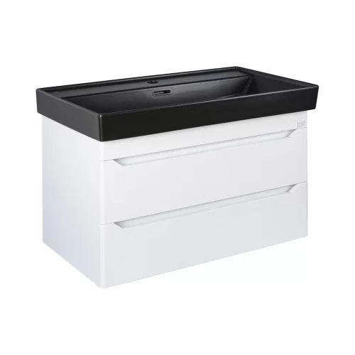 TMP SHARP 100 fali fürdőszobabútor - CeraStyle SHARP FEKETE mosdóval - 100 x 48 cm
