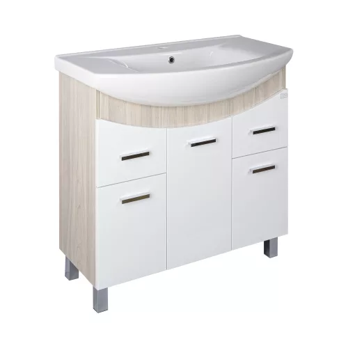 TMP ZX 85 - SONOMA - álló fürdőszobabútor - Sanovit ZENON - 6085 porcelán mosdóval - 86 x 50 cm