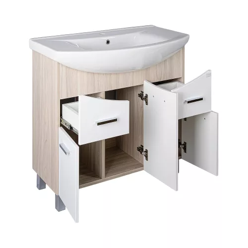 TMP ZX 85 - SONOMA - álló fürdőszobabútor - Sanovit ZENON - 6085 porcelán mosdóval - 86 x 50 cm