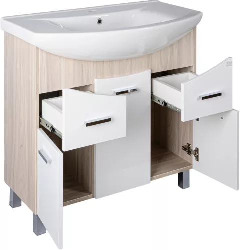 TMP ZX 85 - SONOMA - álló fürdőszobabútor - Sanovit ZENON - 6085 porcelán mosdóval - 86 x 50 cm