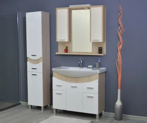 TMP ZX - SONOMA - Tükrös fürdőszobai szekrény LED világítással - 85 x 80 cm