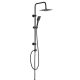 Viva ZEN NERO - FEKETE - Zuhanyrendszer szögletes - fejzuhany, zuhanyfej, gégecső - 20 x 20cm