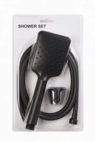 Caldo Freddo Blackfield - zuhanyfej + fix fali tartó + 1,5 m csavarodásmentes gégecső - matt FEKETE