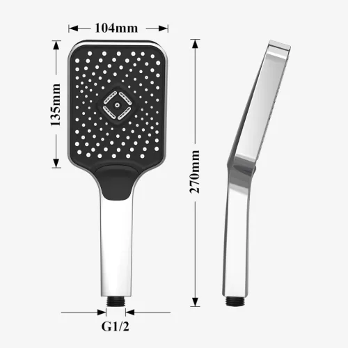 Caldo Freddo Blackspirit zuhanyszett - 3 funkciós zuhanyfejjel - GUNMETAL - fegyverszürke