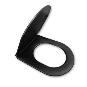   Viva FEKETE BRILLA SLIM XL WC ülőke - duroplast - lecsapódásgátlós - levehető klikk - 46 x 36,5 cm