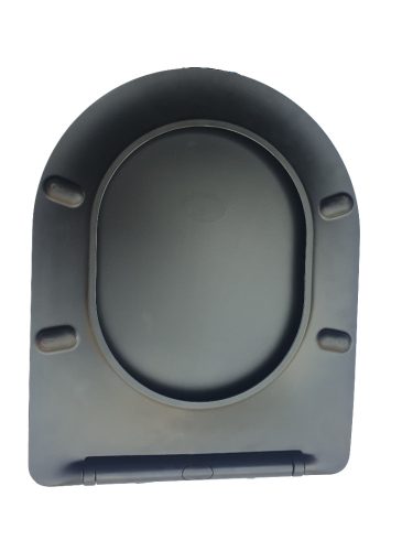 Viva FEKETE BRILLA SLIM XL WC ülőke - duroplast - lecsapódásgátlós - levehető klikk - 46 x 36,5 cm