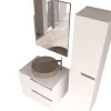 PIRAMIDA PERLA 60 G Tükrös fürdőszobai szekrény LED világítással - 60 x 80 x 4 cm