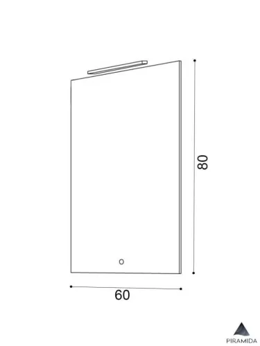 PIRAMIDA PERLA 60 G Tükrös fürdőszobai szekrény LED világítással - 60 x 80 x 4 cm