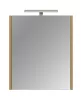 Piramida AKVA Tükrös fürdőszobai szekrény - LED világítással - FEHÉR-TÖLGY - 60 x 69 x 15 cm