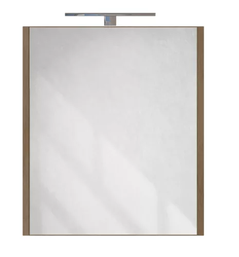 Piramida AKVA Tükrös fürdőszobai szekrény - LED világítással - FEHÉR-TÖLGY - 60 x 69 x 15 cm
