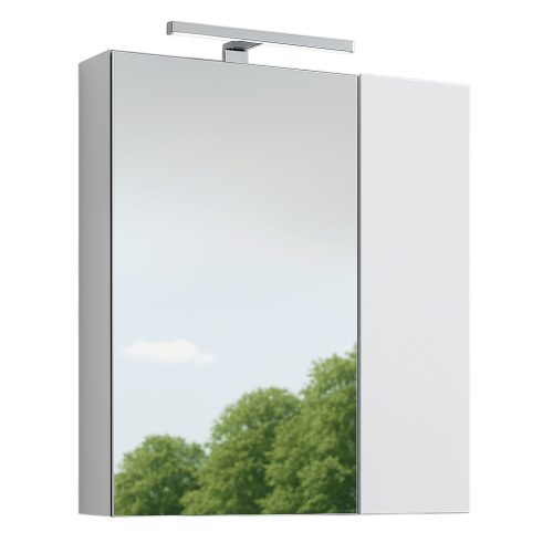 Piramida AKVA Tükrös fürdőszobai szekrény - 2 ajtós kivitel - LED világítással - 60 x 69 x 13 cm