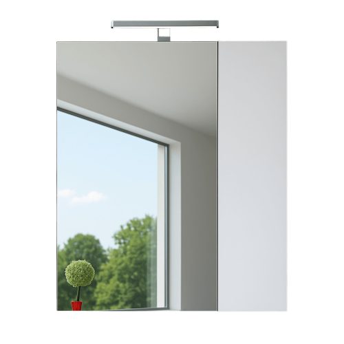 Piramida AKVA Tükrös fürdőszobai szekrény - 2 ajtós kivitel - LED világítással - 60 x 69 x 13 cm