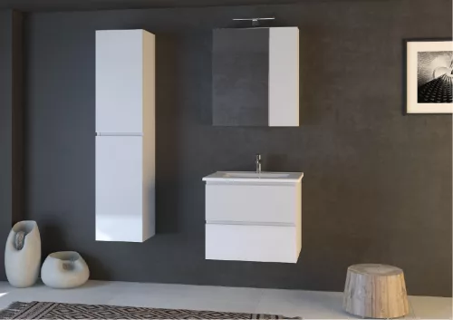 Piramida AKVA 60 R Tükrös fürdőszobai szekrény -2 ajtós kivitel - LED világítással - 60 x 69 x 13 cm