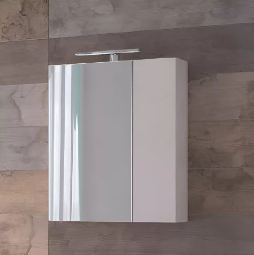 Piramida AKVA 60 R Tükrös fürdőszobai szekrény -2 ajtós kivitel - LED világítással - 60 x 69 x 13 cm