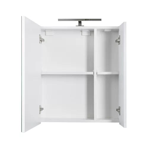 Piramida AKVA 60 R Tükrös fürdőszobai szekrény -2 ajtós kivitel - LED világítással - 60 x 69 x 13 cm