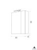 Piramida AKVA Tükrös fürdőszobai szekrény - 2 ajtós kivitel - LED világítással - 60 x 69 x 13 cm