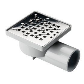   SAY Deniz 10 x 10 cm padlóösszefolyó, rozsdamentes ráccsal - oldalsó kifolyással Ø 50 mm