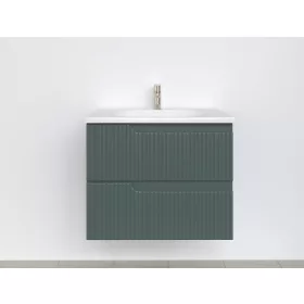   Piramida EURIDIKA fali fürdőszobabútor - műmárvány mosdóval -2 fiókos - PINO ZÖLD - 65 x 48 x 53 cm