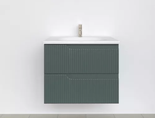 Piramida EURIDIKA fali fürdőszobabútor - műmárvány mosdóval -2 fiókos - PINO ZÖLD - 65 x 48 x 53 cm