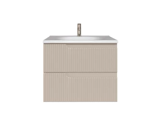 Piramida EURIDIKA fali fürdőszobabútor - műmárvány mosdóval -2 fiókos - PINO BÉZS - 65 x 48 x 53 cm