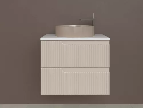 Piramida EURIDIKA fali fürdőszobabútor - mosdópult mosdó nélkül -2 fiókos - PINO BÉZS - 65 x 48 x 53 cm