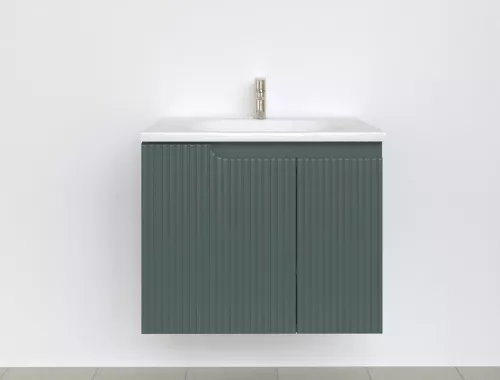 Piramida EURIDIKA fali fürdőszobabútor - műmárvány mosdóval -2 ajtós - PINO ZÖLD - 65 x 48 x 53 cm