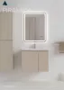 Piramida EURIDIKA fali fürdőszobabútor - műmárvány mosdóval -2 ajtós - PINO BÉZS - 65 x 48 x 53 cm