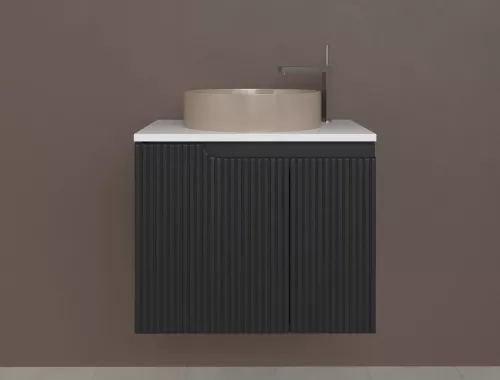 Piramida EURIDIKA fali fürdőszobabútor - mosdópult mosdó nélkül -2 ajtós - PINO FEKETE - 65 x 48 x 53 cm