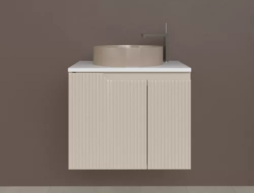 Piramida EURIDIKA fali fürdőszobabútor - mosdópult mosdó nélkül -2 ajtós - PINO BÉZS - 65 x 48 x 53 cm