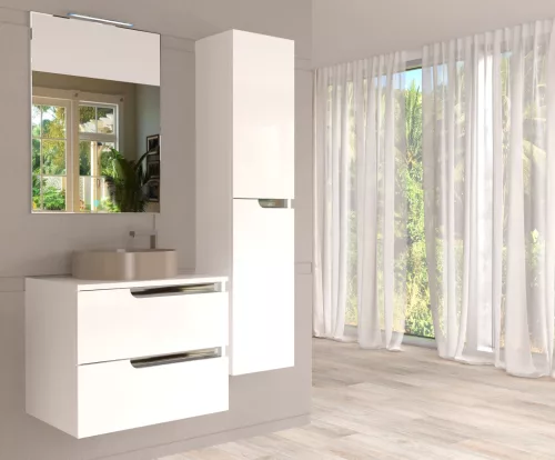 Piramida EURIDIKA fali fürdőszobabútor - mosdópult mosdó nélkül -2 fiókos - 65 x 48 x 53 cm