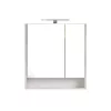 Piramida AKVA Tükrös fürdőszobai szekrény - 2 ajtós kivitel - LED - FEHÉR-SZÜRKE - 65 x 69 cm