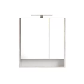   Piramida AKVA Tükrös fürdőszobai szekrény - 2 ajtós kivitel - LED - FEHÉR-SZÜRKE - 65 x 69 cm