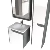 Piramida AKVA Tükrös fürdőszobai szekrény - 2 ajtós kivitel - LED - FEHÉR-SÖTÉT - 65 x 69 cm